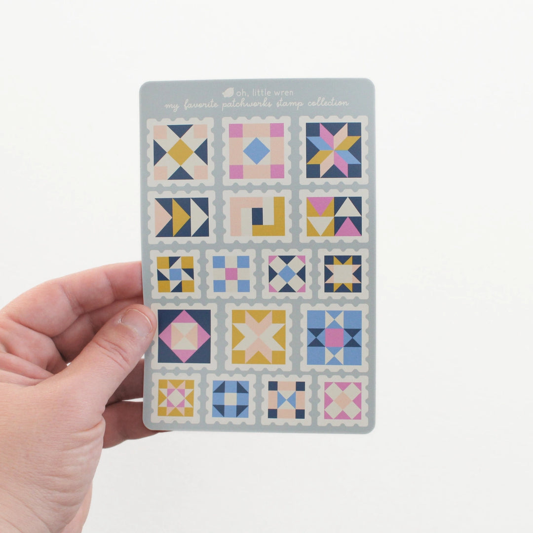 Quilt Stamp Collection Sticker Sheet