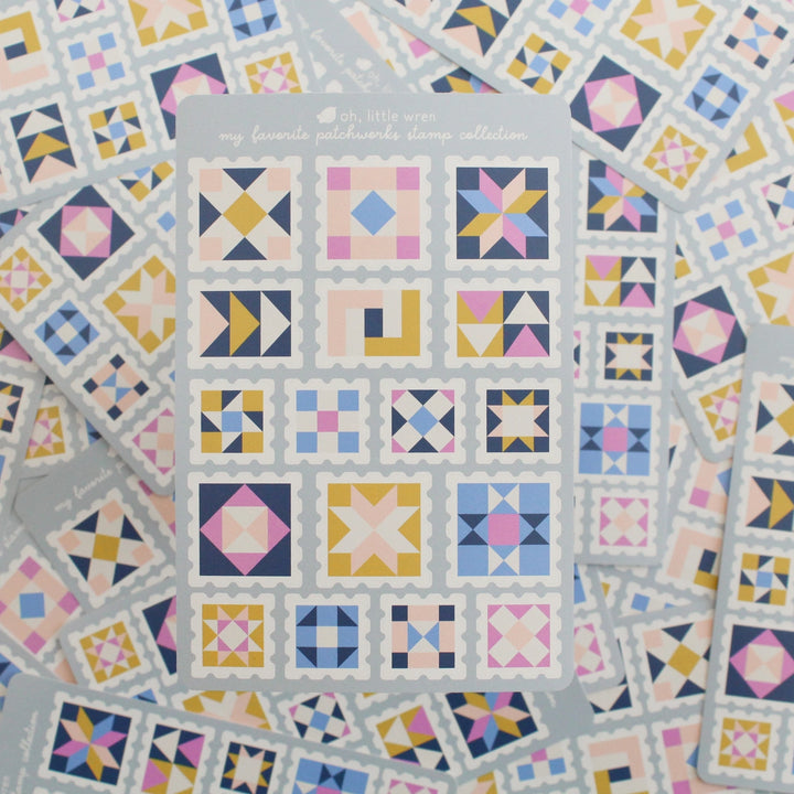 Quilt Stamp Collection Sticker Sheet