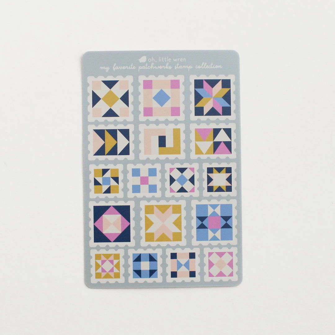 Quilt Stamp Collection Sticker Sheet