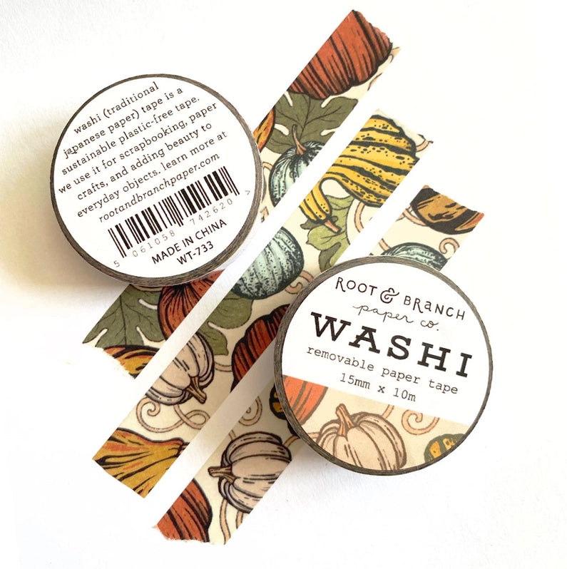 Pumpkin + Gourds Fall Washi Tape