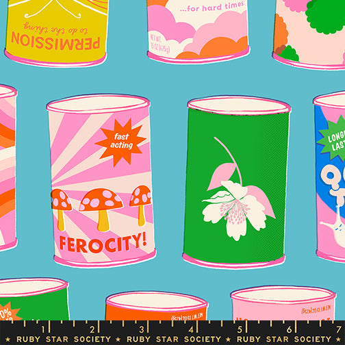Ruby Star Society SPARKLE MART - Food Cans on Teal (RS0116 14)