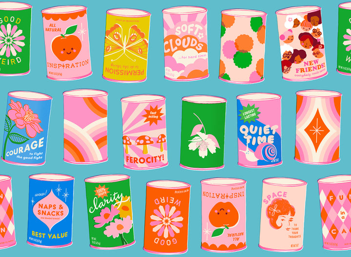Ruby Star Society SPARKLE MART - Food Cans on Teal (RS0116 14)