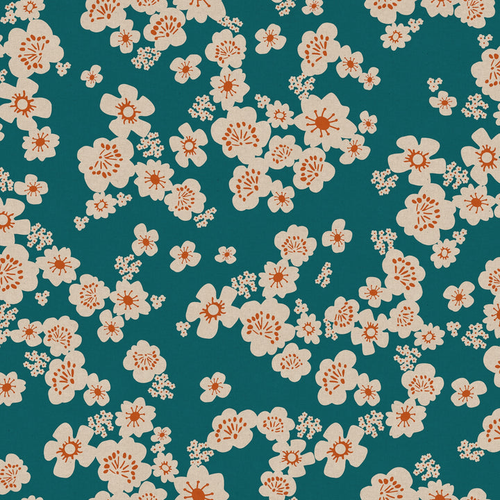 Ruby Star Society Papercuts 2 Sakura on Dk Teal Canvas (RS1115 26L)