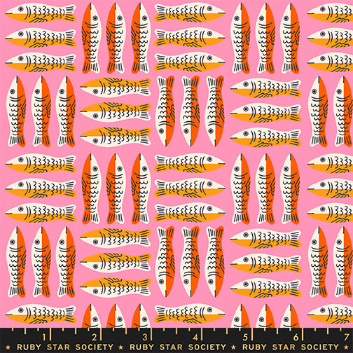 Ruby Star Society 1-800-Calico - Sardines on Pink (RS416811)
