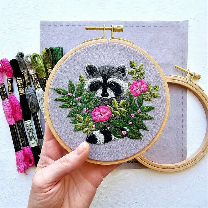 Raccoon Embroidery Kit