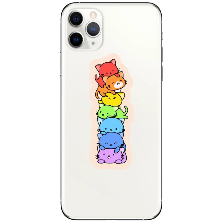 Rainbow Cat Stack Vinyl Sticker