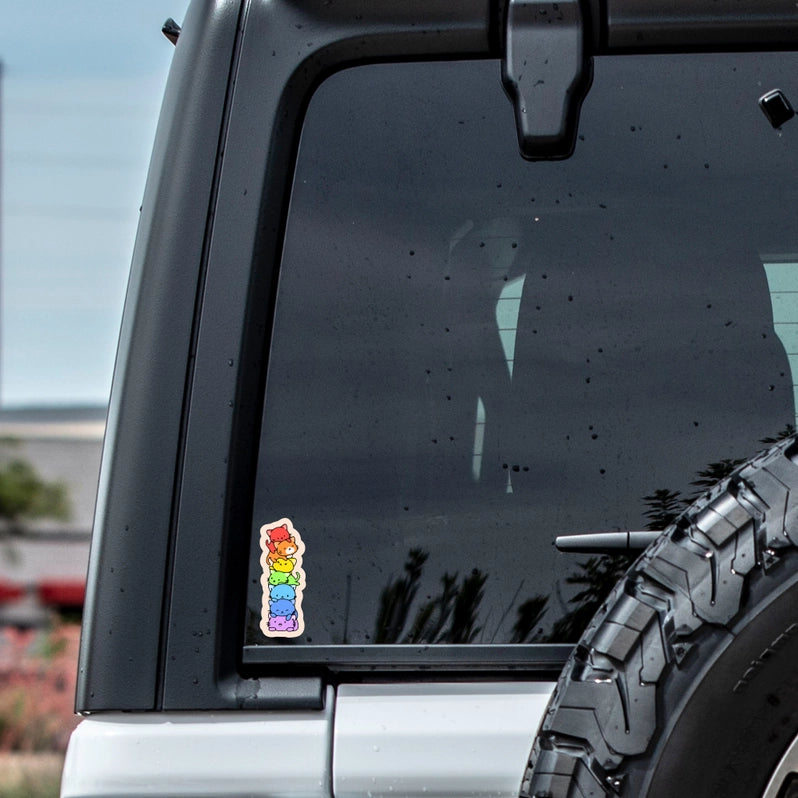Rainbow Cat Stack Vinyl Sticker