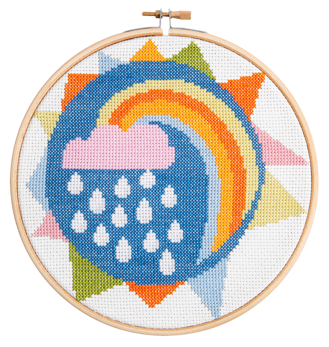 Cross stitch kit - Rainbow cross stitch kit - kids cross stitch