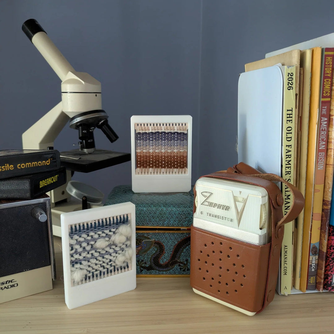 Retro Frames with Swatch Looms displayed