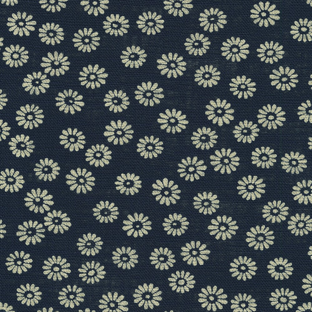 Nara Homespun :: Beige Daisies on Indigo