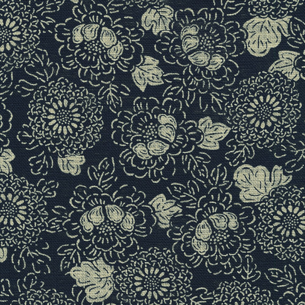 Nara Homespun :: Large Blossoms on Indigo