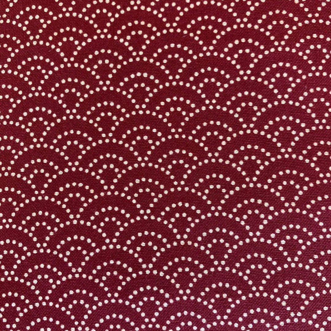 Sevenberry Kasuri : Dotted Waves on Dark Red (SB22234)
