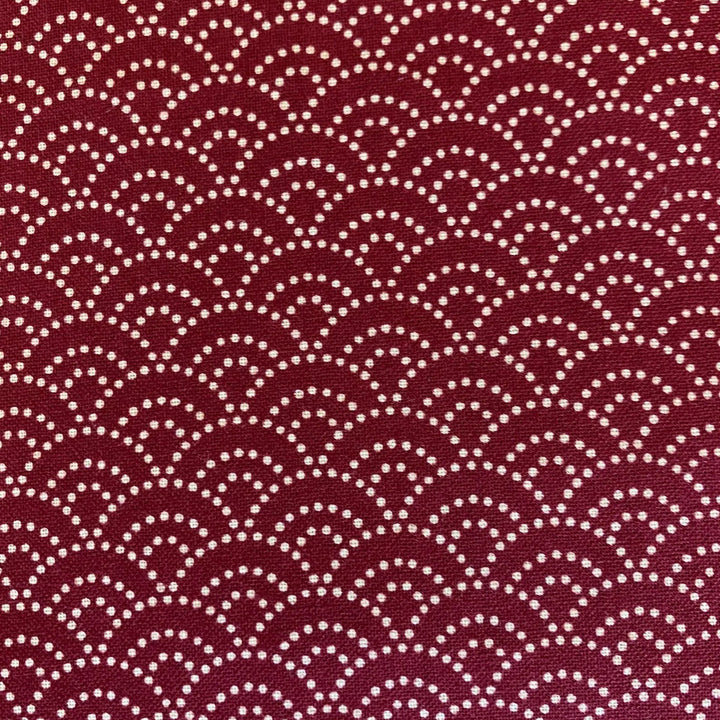 Sevenberry Kasuri : Dotted Waves on Dark Red (SB22234)