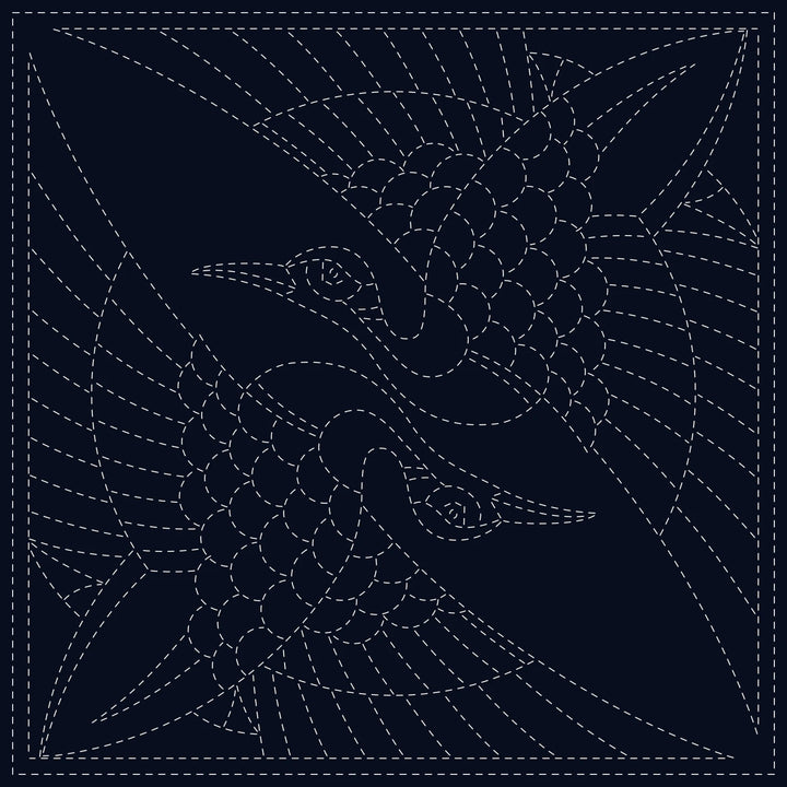 Two Cranes Sashiko Sampler