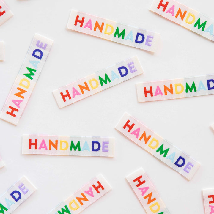 Handmade in Rainbow Woven Labels