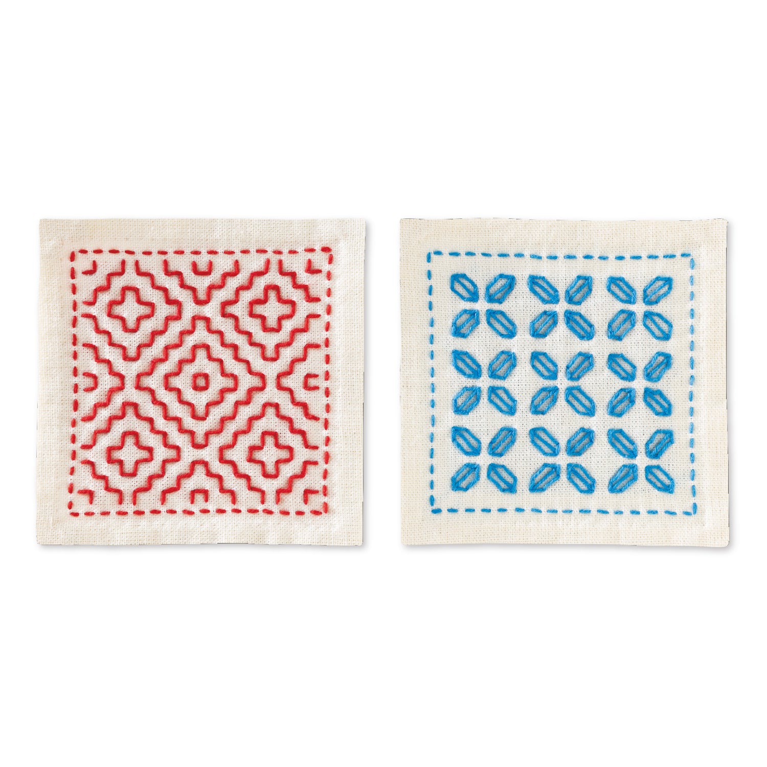 TOSHIKO　②④ Beginner Hitomezashi Sashiko Coaster Kit - Off-White (SK-481