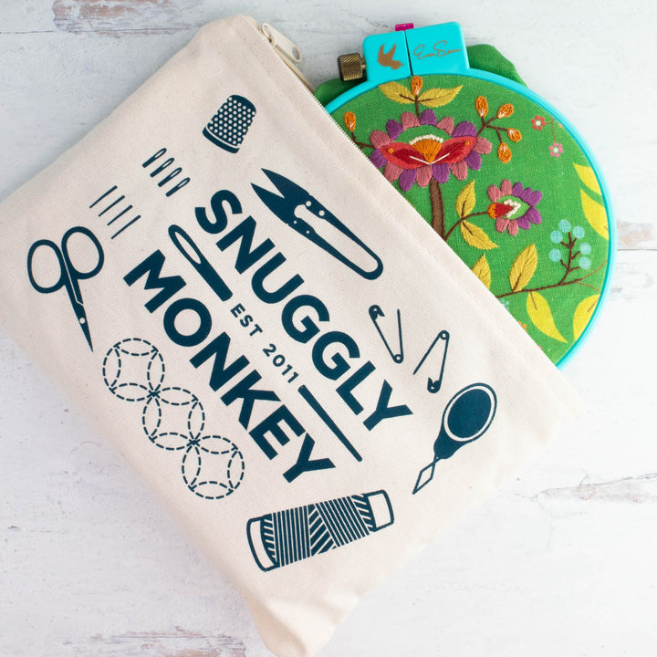 Snuggly Monkey Double Sided Project Bag