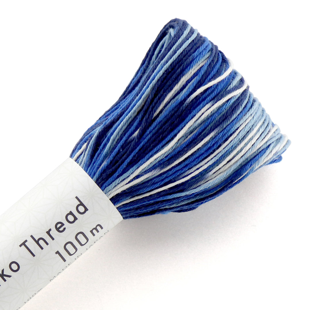 100m Skein Olympus Sashiko Thread - Variegated Blue (#151)