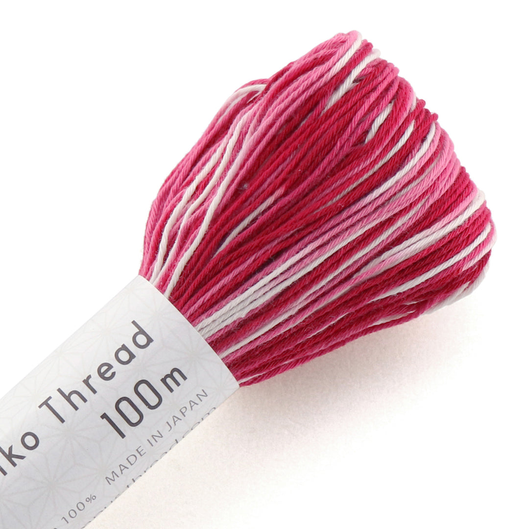 100m Skein Olympus Sashiko Thread - Variegated Red (#152)