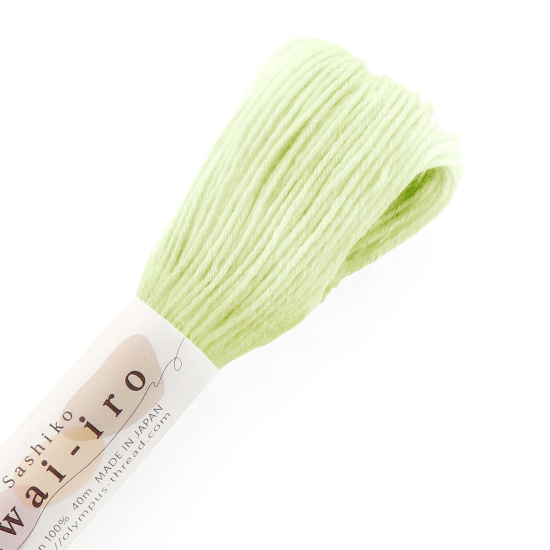 40m Awai-Iro Sashiko Thread - Lime Yellow (#A12)