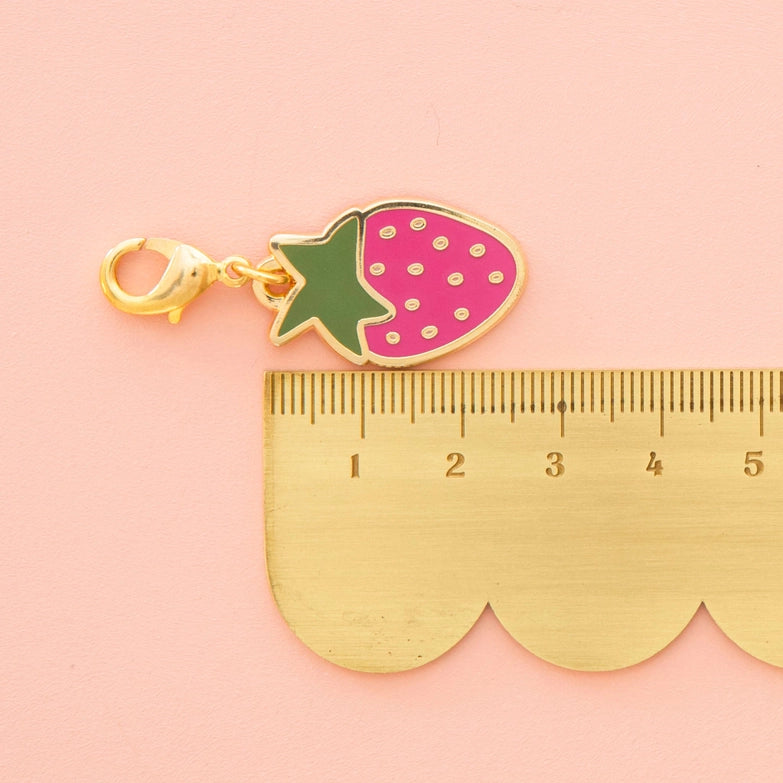 Strawberry Scissors Zipper Charm
