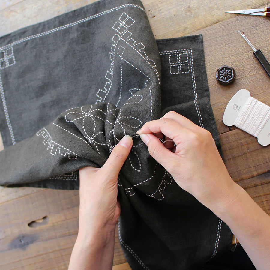 Shippo Tsunagi Linen Cloth Sashiko Kit