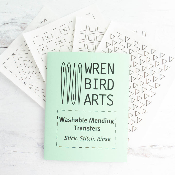 Stick & Stitch Sashiko Mending Patterns - Green Set