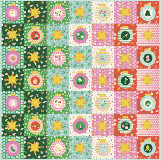 Ruby Star Society Merry Happy Ornament Panel