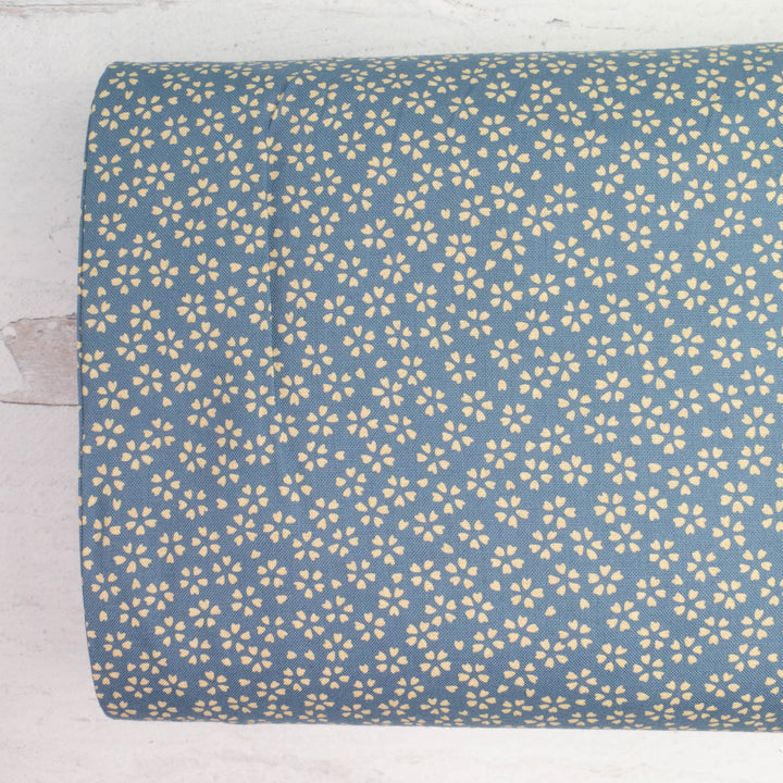 Sevenberry Kasuri : Cherry Blossoms Ink in Dusty Blue (SBK22D13)