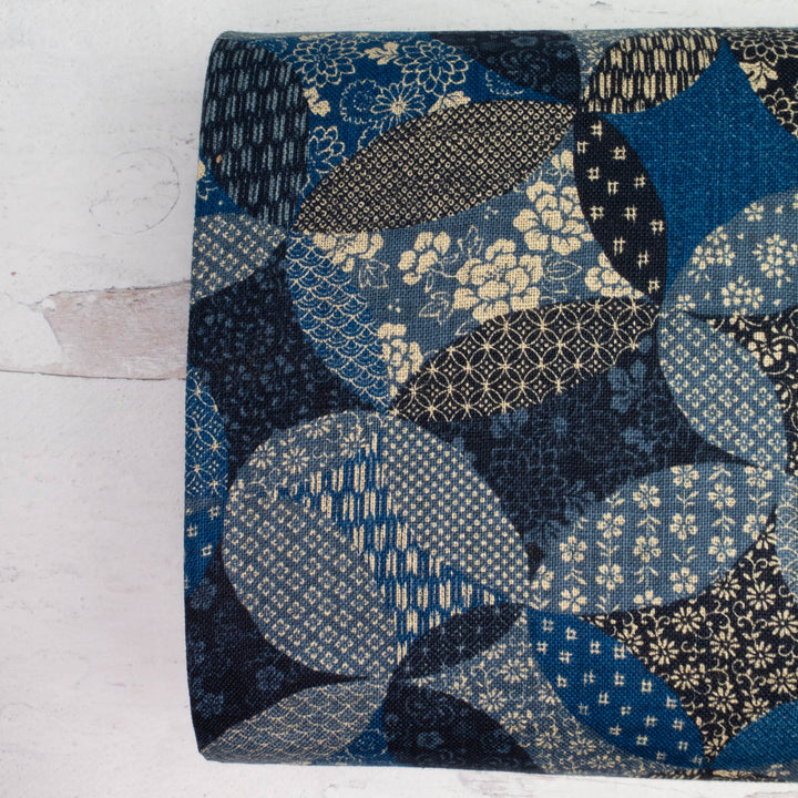 Nara Homespun :: Wagara Orange Peels in Blue (NHS50041)