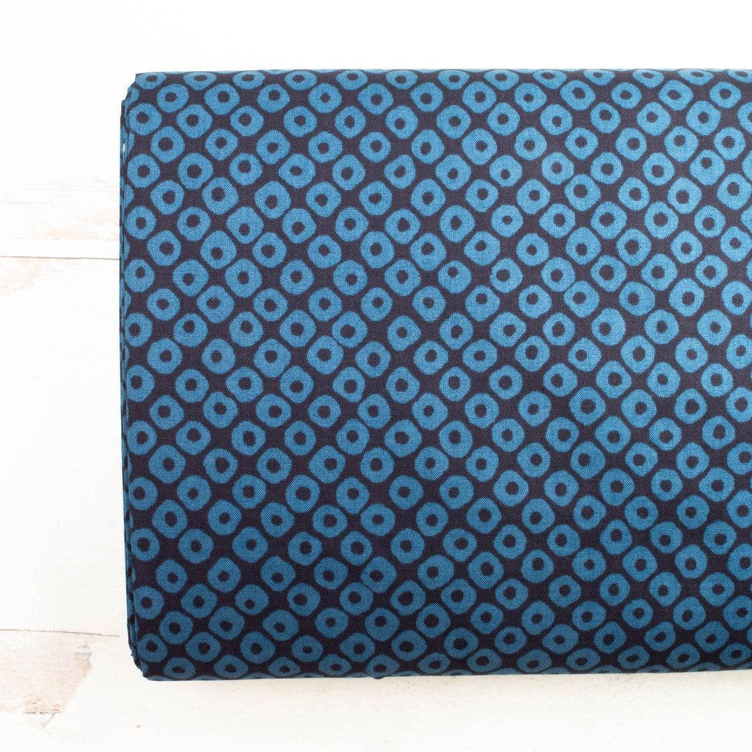 Sevenberry Japanese Cotton Fabric - Small Dots Navy on Indigo (SB611-D13)