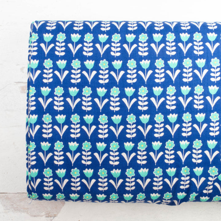 Sevenberry Japanese Cotton Fabric - Little Pocket Flowers Navy (SB613-D16)