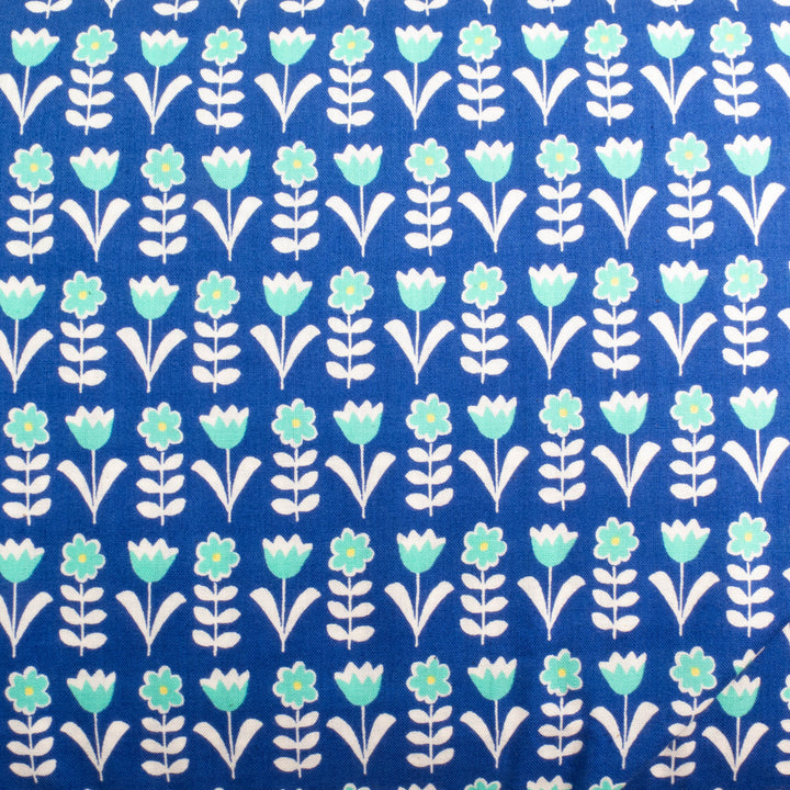 Sevenberry Japanese Cotton Fabric - Little Pocket Flowers Navy (SB613-D16)