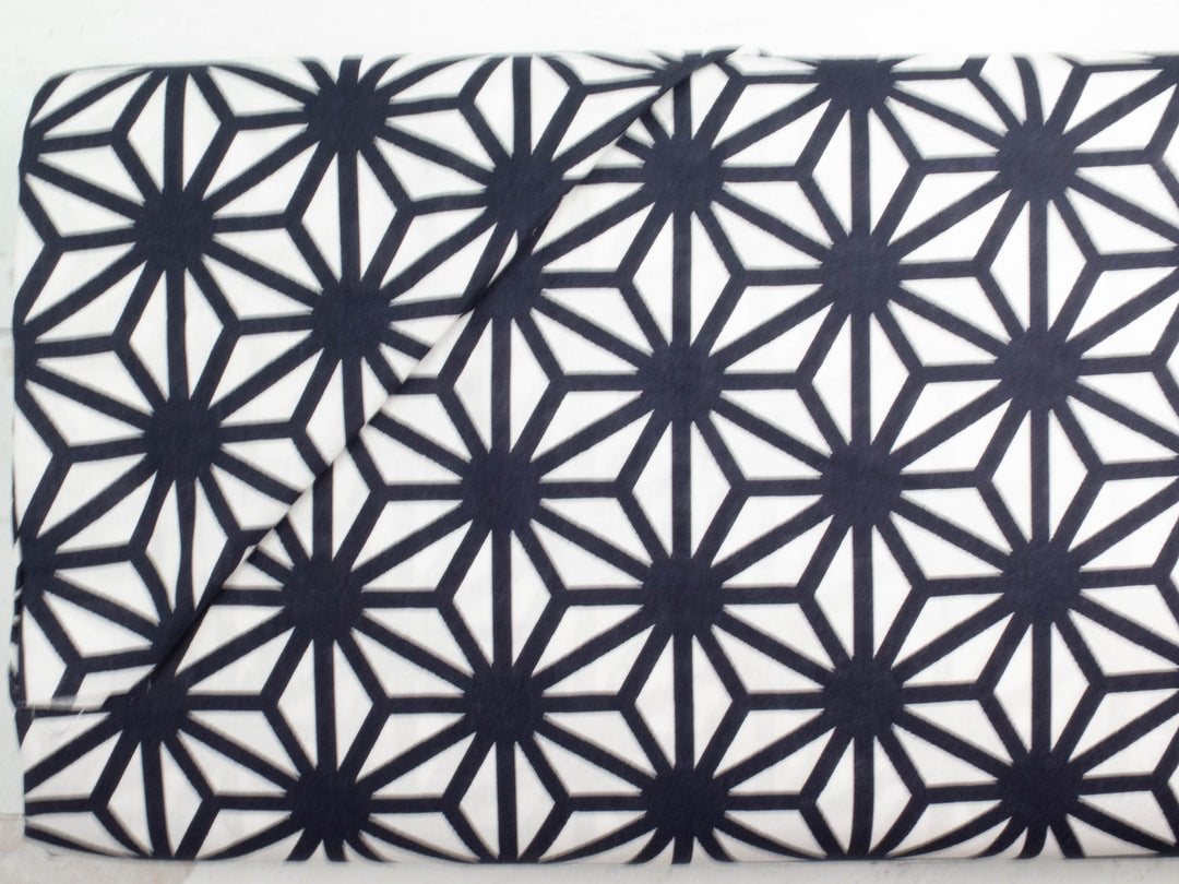 Sevenberry Cotton Fabric - Bold Asa No Ha on White (SB609-D11)