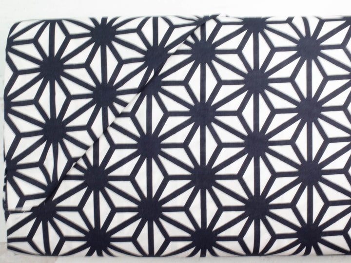 Sevenberry Cotton Fabric - Bold Asa No Ha on White (SB609-D11)