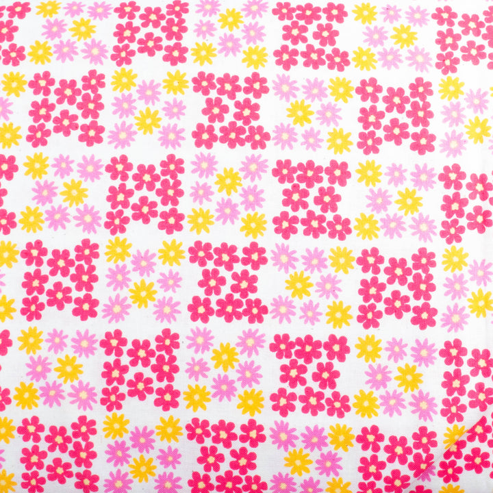 Sevenberry Japanese Cotton Fabric - Floral Checkerboard Red/Pink (SB614-D11)