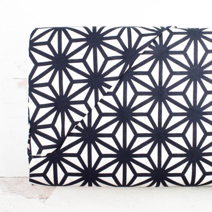 Sevenberry Cotton Fabric - Bold Asa No Ha on White (SB609-D11)