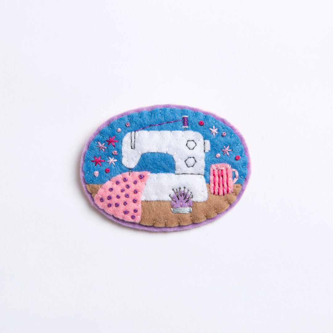 Sewing Machine Felt Embroidery Brooch Kit