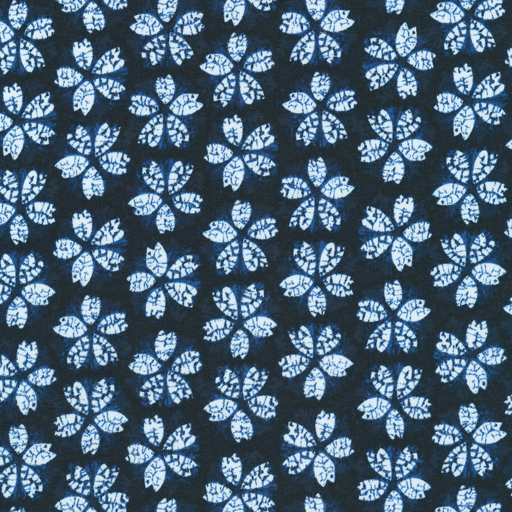 Shibori Blues Cotton Fabric - Sakura (SB57D81)