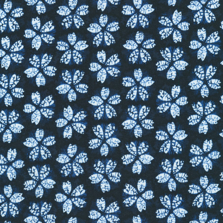 Shibori Blues Cotton Fabric - Sakura (SB57D81)