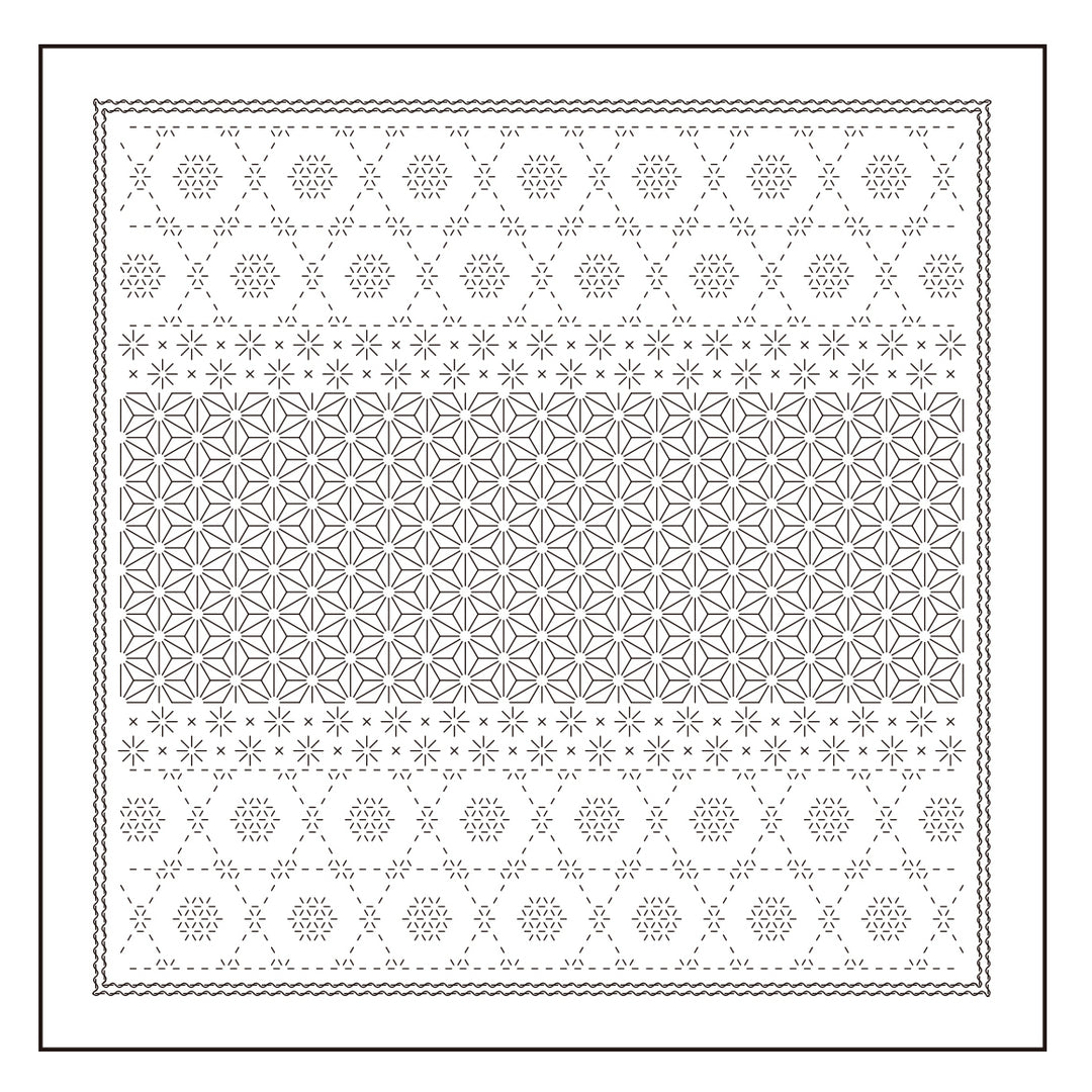 Sashiko Hitomezashi Sashiko Kit, Snow Crystals