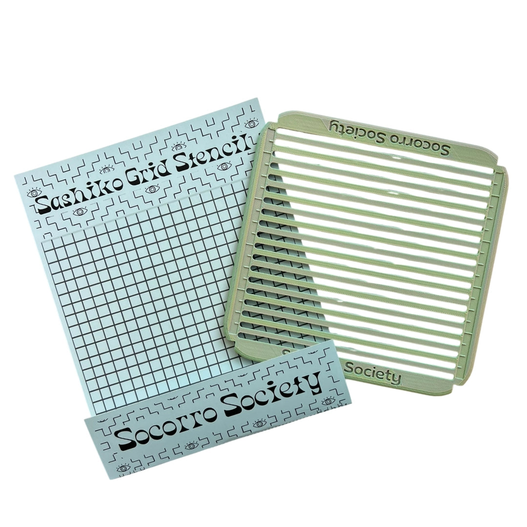 Sashiko Straight Line Grid Stencil