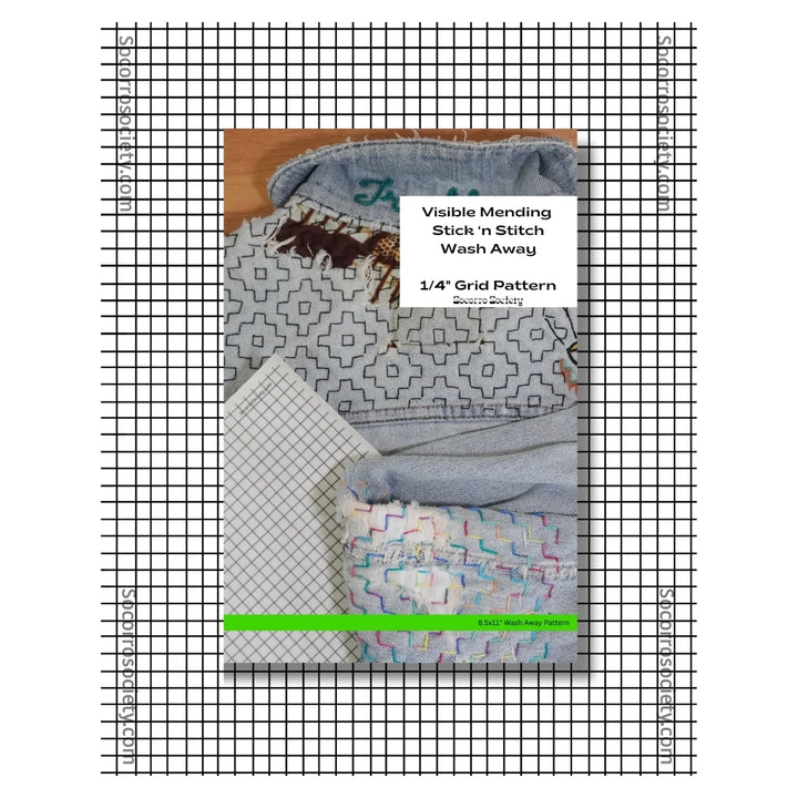 Stick & Stitch Sashiko Mending Patterns - Full Sheet ¼” Grid