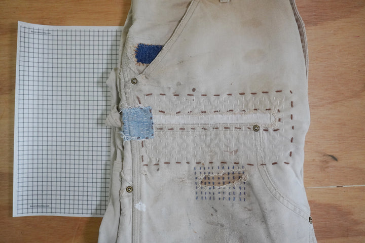 Stick & Stitch Sashiko Mending Patterns - Full Sheet ¼” Grid