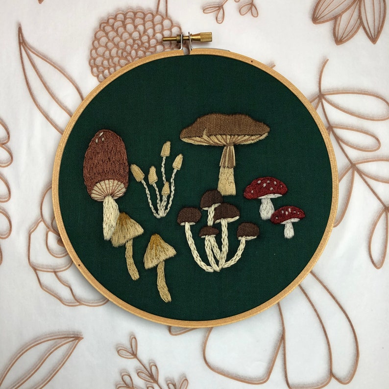 Mushrooms Stick & Stitch Embroidery Patterns