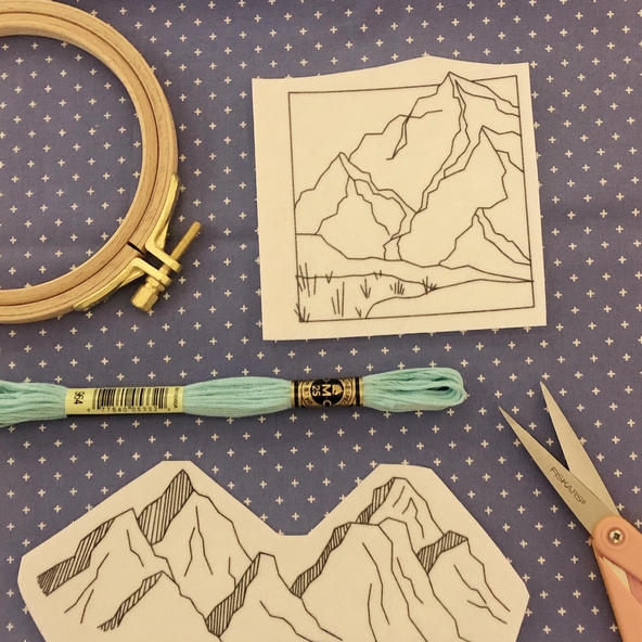 Mountains Stick & Stitch Embroidery Patterns