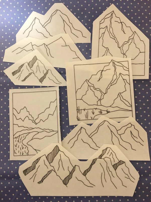 Mountains Stick & Stitch Embroidery Patterns