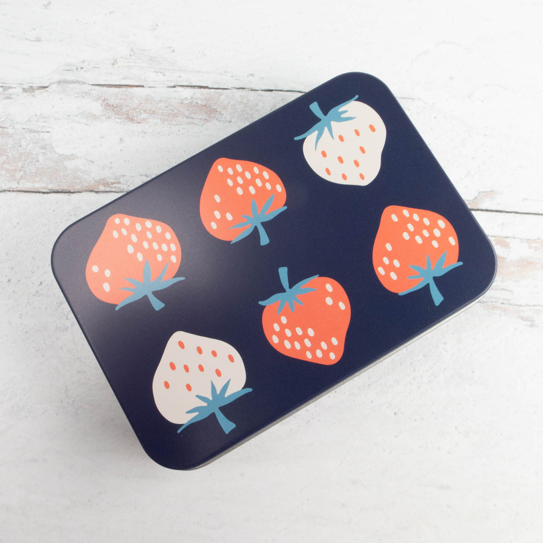 Strawberry Metal Storage Tin