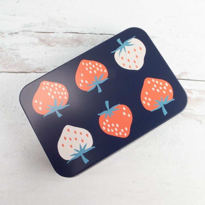 Strawberry Metal Storage Tin