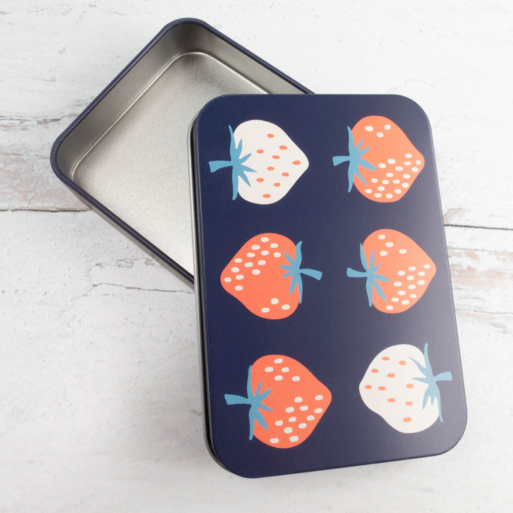 Strawberry Metal Storage Tin